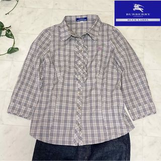 バーバリーブルーレーベル(BURBERRY BLUE LABEL)の★BURBERRY BLUE LABEL★ブルーレーベル七分袖チェックシャツ(Tシャツ(長袖/七分))