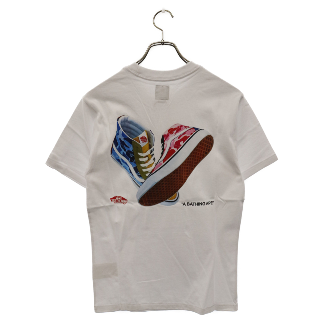 A BATHING APE(アベイシングエイプ)のA BATHING APE アベイシングエイプ ×VANS SK8-HI TEE ×バンズスケートハイデザインプリントロゴ半袖Tシャツ ホワイト VN0A7XQ9448 メンズのトップス(Tシャツ/カットソー(半袖/袖なし))の商品写真