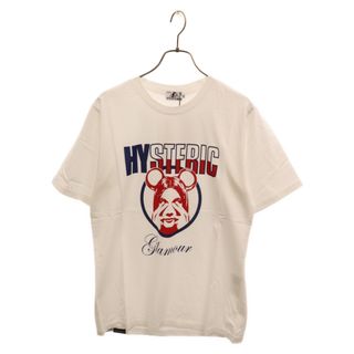 ヒステリックグラマー(HYSTERIC GLAMOUR)のHYSTERIC GLAMOUR ヒステリックグラマー ×BE@RBRICK DESIGN TEE ×ベアブリックデザイン フロントロゴ半袖Tシャツ ホワイト 02202CT21(Tシャツ/カットソー(半袖/袖なし))