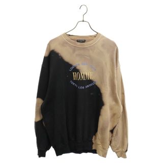 Balenciaga - BALENCIAGA バレンシアガ 17AW Oversize Bleach Homme Sweater 486095 TWK44 ブリーチ加工HOMME刺繍オーバーサイズスウェット トレーナー ブラック/ブラウン