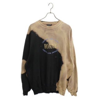 バレンシアガ(Balenciaga)のBALENCIAGA バレンシアガ 17AW Oversize Bleach Homme Sweater 486095 TWK44 ブリーチ加工HOMME刺繍オーバーサイズスウェット トレーナー ブラック/ブラウン(スウェット)