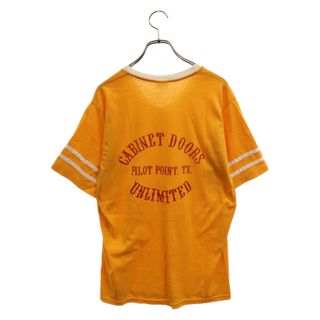 VINTAGE ヴィンテージ 80～90S USA製 CABINET DOORS UNLIMITED キャビネットドア アンリミテッドVネック 半袖Tシャツ カットソー イエロー(Tシャツ/カットソー(半袖/袖なし))