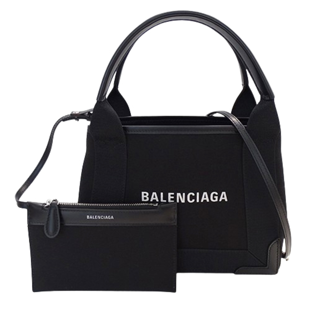 Balenciaga(バレンシアガ)のバレンシアガ BALENCIAGA バッグ レディース ブランド ハンドバッグ ショルダーバッグ 2way キャンバス レザー ネイビーカバスXS ブラック 3903462 手提げ 斜め掛け【中古】 レディースのバッグ(ハンドバッグ)の商品写真