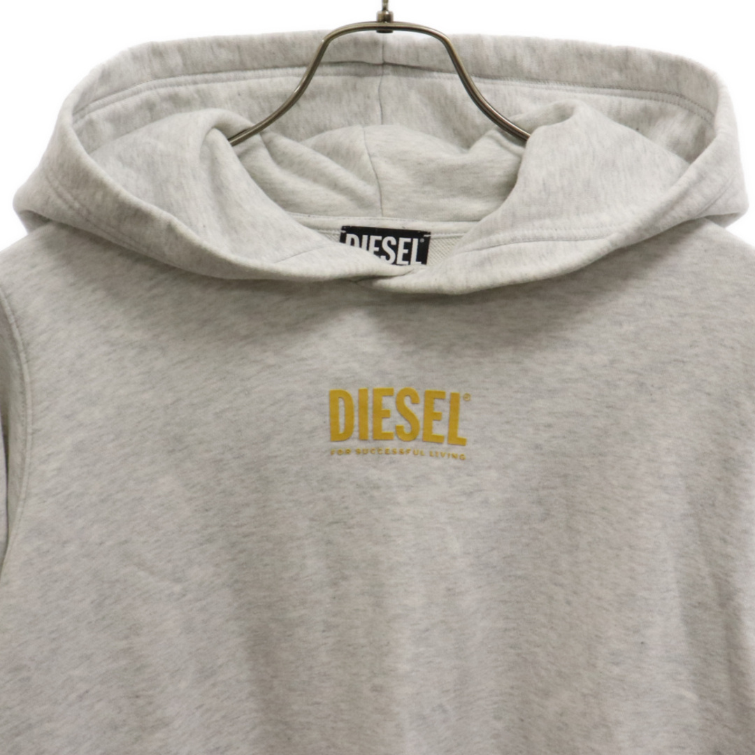 DIESEL(ディーゼル)のDIESEL ディーゼル F-ANGS-H-ECOSMALLOGO フロントロゴ プリント プルオーバーパーカー ホワイト A04651 0BAWT レディース レディースのトップス(パーカー)の商品写真