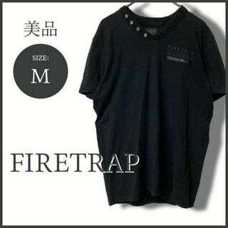 FIRETRAP 襟元ロゴボタン タクティカルシャツ ブラック テックウェア(Tシャツ/カットソー(半袖/袖なし))