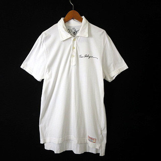 トゥルーレリジョン(True Religion)のトゥルーレリジョン USA製 ポロシャツ ロゴ 半袖 M 白 国内正規品(ポロシャツ)