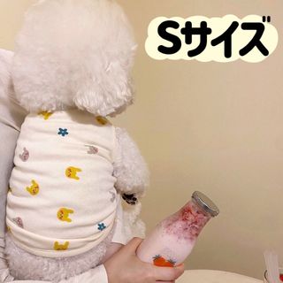 犬服猫服　ペット服　ペットウェア　ドッグウェア　袖なしホワイトうさぎSサイズ(ペット服/アクセサリー)