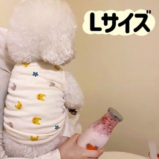 犬服猫服　ペット服　ペットウェア　ドッグウェア　袖なしホワイトうさぎLサイズ(ペット服/アクセサリー)