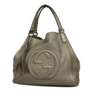 グッチ(Gucci)の【4hc3600】グッチ トートバッグ/ソーホー/282309/レザー/グレー/シルバー金具 【中古】 レディース(トートバッグ)