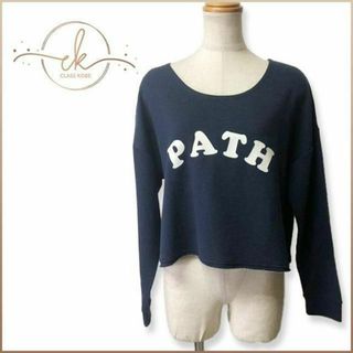 loaf ロフ 『PATH』ショートドロップ スウェット 紺 美品(カットソー(長袖/七分))