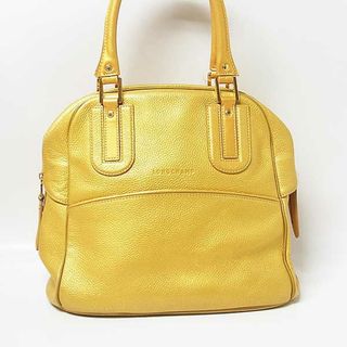 ロンシャン(LONGCHAMP)の【ロンシャン】型押しレザー ハンドバッグ 限定品 ゴールド(トートバッグ)