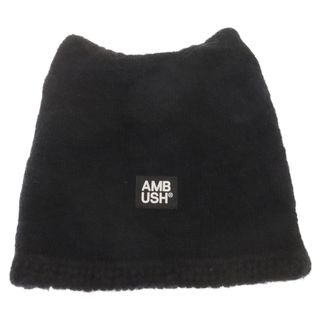 アンブッシュ(AMBUSH)のAMBUSH アンブッシュ RAVE BEANIE 12115095 ウール ロゴ 猫耳ニット帽 ブラック ビーニー ニットキャップ(ニット帽/ビーニー)