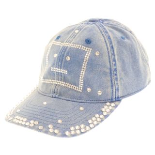 アクネストゥディオズ(Acne Studios)のAcne Studios アクネ ストゥディオズ CRYSTAL FACE LOGO BASEBALL CAP FA-UX-HATS000191 クリスタル フェイスロゴ ベースボールキャップ デニム ブルー(キャップ)