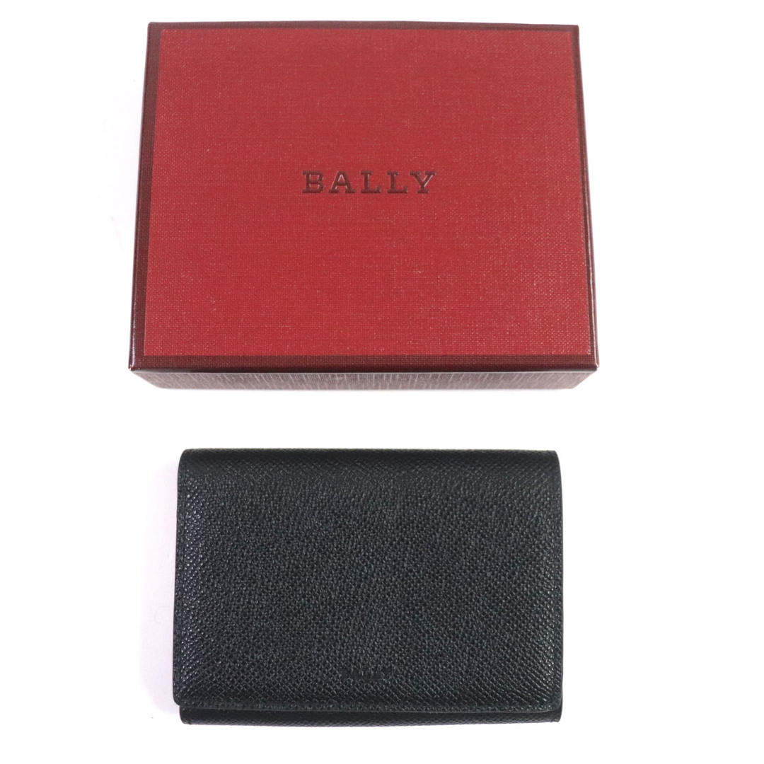 Bally(バリー)の未使用品▼BALLY バリー BERTON レザー ロゴ刻印入り コンパクトウォレット 三つ折り財布 ブラック レッド ゴールド金具 箱付き イタリア製 メンズ メンズのファッション小物(折り財布)の商品写真