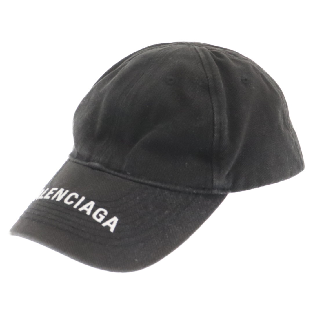 Balenciaga(バレンシアガ)のBALENCIAGA バレンシアガ 19AW HAT LOGO VISOR フロントロゴ刺繍 キャップ ブラック メンズの帽子(キャップ)の商品写真