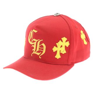 クロムハーツ(Chrome Hearts)のCHROME HEARTS クロムハーツ HAT 5 PANEL CAP BSBL CHERRY RED/YEL セメタリークロスパッチ ベースボールキャップ 帽子 レッド/イエロー(キャップ)