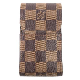 ルイヴィトン(LOUIS VUITTON)の未使用品▼LOUIS VUITTON ルイヴィトン N63024 ダミエ エテュイ タバコケース シガレットケース ブラウン 箱付き フランス製 メンズ(タバコグッズ)