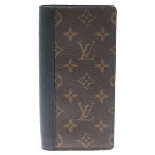 ルイヴィトン(LOUIS VUITTON)のLOUIS VUITTON ルイヴィトン モノグラム・マカサー ポルトフォイユ・ブラザ ロングウォレット 長財布 ブラック×ブラウン M69410(長財布)