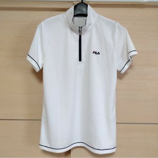 フィラ(FILA)のフィラ ハーフジップ 半袖ハイネックシャツ 白 スポーツウェア ゴルフ(シャツ/ブラウス(半袖/袖なし))