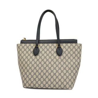 グッチ(Gucci)の【4hc3742】グッチ トートバッグ/GGスプリーム/415721/PVC/レザー/ネイビー/ゴールド金具 【中古】 レディース(トートバッグ)