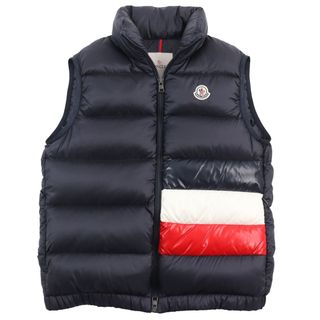 モンクレール(MONCLER)の美品●MONCLER モンクレール 2019年製 SOVEX ロゴワッペン付き トリコロール ダウンベスト ネイビー 2 正規品 メンズ 秋冬おすすめ◎(ダウンベスト)