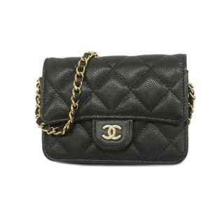 シャネル(CHANEL)の【4hc3834】シャネル ショルダーバッグ/マトラッセ/チェーンショルダー/キャビアスキン/ブラック/シャンパンゴールド金具 【中古】 レディース(ショルダーバッグ)