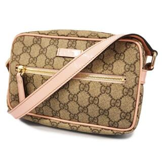 グッチ(Gucci)の【4hc3853】グッチ ショルダーバッグ/GGキャンバス/201447/PVC/レザー/ピンク/ベージュ/ゴールド金具 【中古】 レディース(ショルダーバッグ)