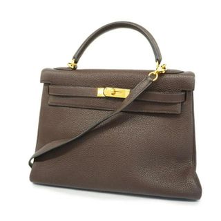 Hermes - ★SALE 【4hc3490】エルメス ツーウェイバッグ/ケリー32/□H刻印/トゴ/ショコラ/ゴールド金具 【中古】 レディース