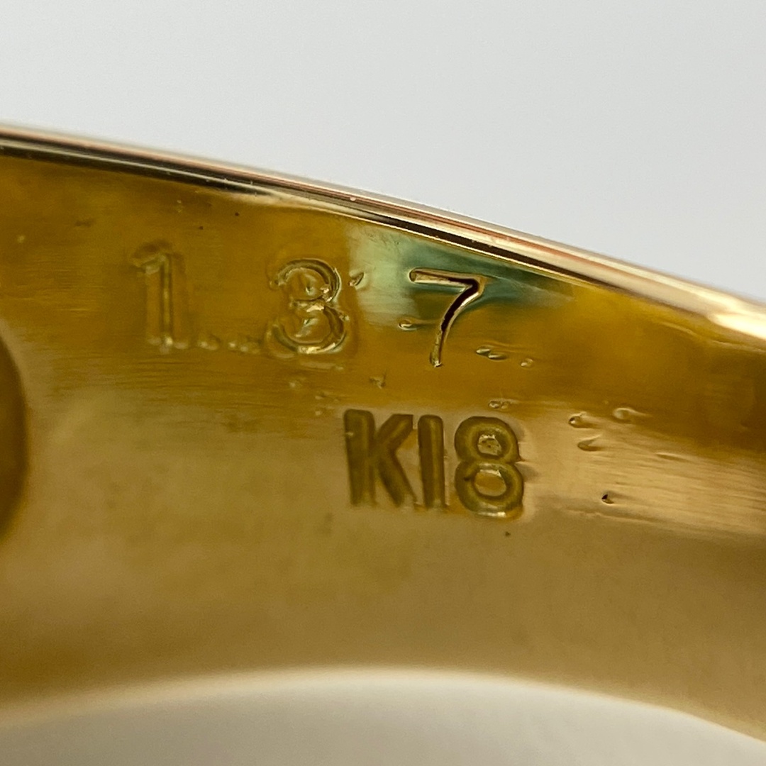 エメラルド デザインリング 12.5号 K18 【中古】 レディースのアクセサリー(リング(指輪))の商品写真