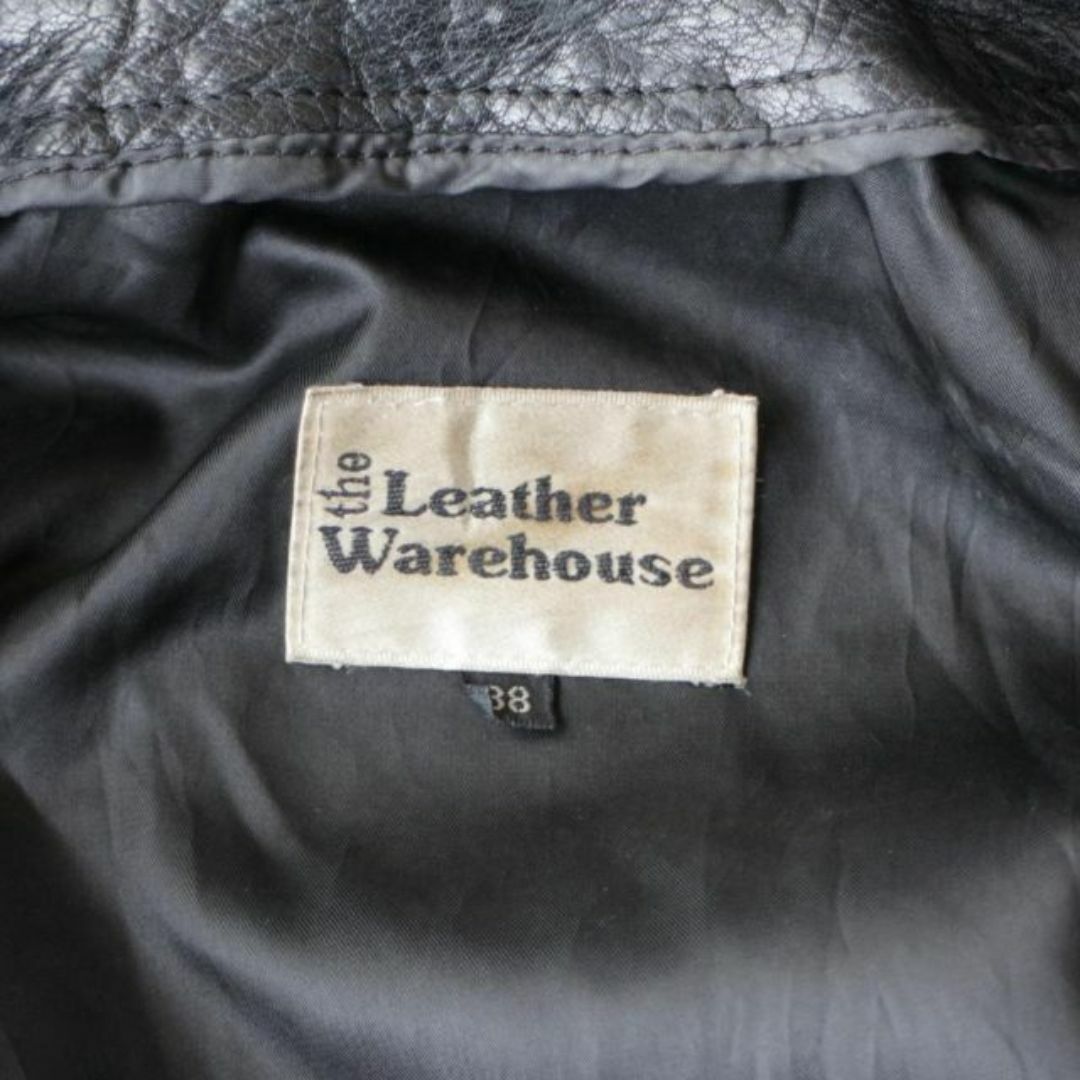 ヴィンテージ ダブルライダースジャケット コンチョ 刺繍 ゴールド レザー 革 メンズのジャケット/アウター(ライダースジャケット)の商品写真
