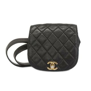 シャネル(CHANEL)の★SALE 【4hc3673】シャネル ウエストバッグ/マトラッセ/ラムスキン/ブラック/ゴールド金具 【中古】 レディース(ボディバッグ/ウエストポーチ)