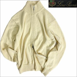 LORO PIANA - J6121 美品 ロロピアーナ コットンドライバーズニット アイボリー 48