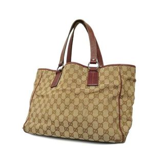 グッチ(Gucci)の【4hc3549】グッチ トートバッグ/GGキャンバス/113017/キャンバス/ブラウン/ボルドー/シルバー金具 【中古】 レディース(トートバッグ)