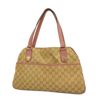 グッチ(Gucci)の【4hc3633】グッチ トートバッグ/GGキャンバス/163238/キャンバス/ピンク/ベージュ/シャンパンゴールド金具 【中古】 レディース(トートバッグ)