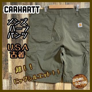 カーハート(carhartt)のカーハート メンズ ハーフ パンツ カーキ ペインターロゴ USA古着 90s(ショートパンツ)