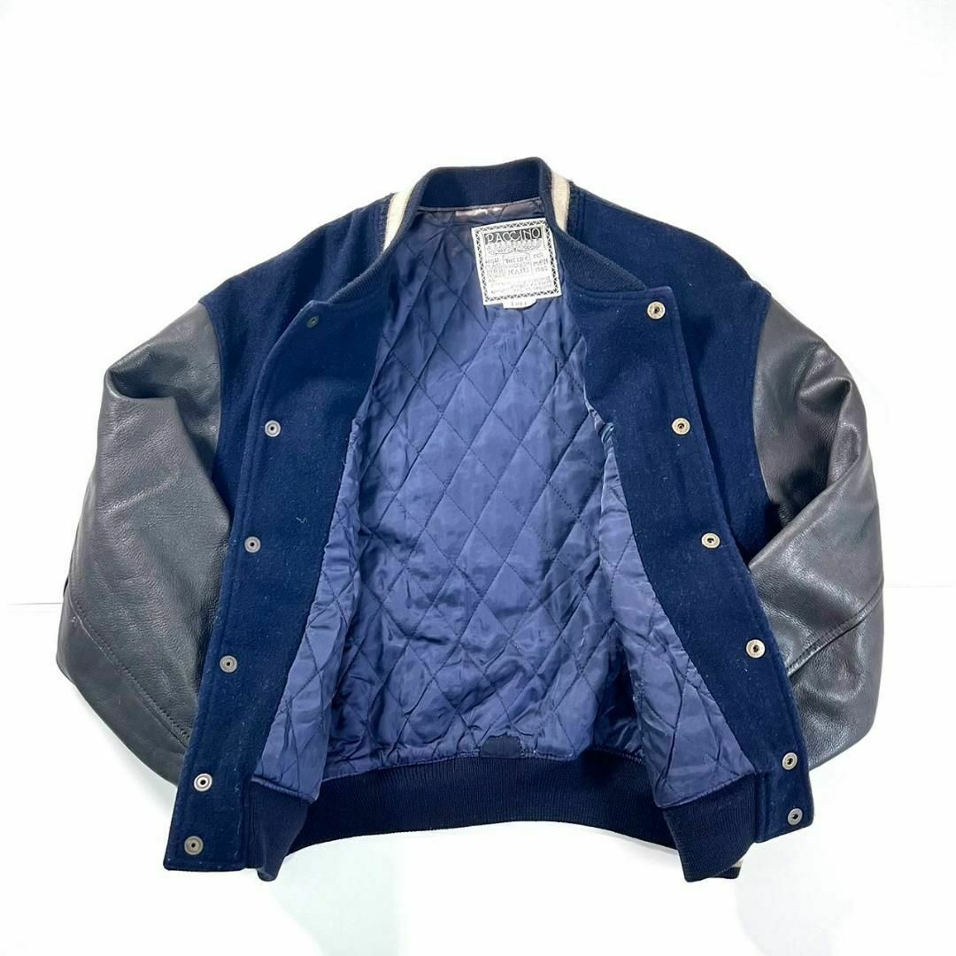 80s ジャパンヴィンテージ スタジャン paccino ワッペン 刺繍 袖革 メンズのジャケット/アウター(スタジャン)の商品写真