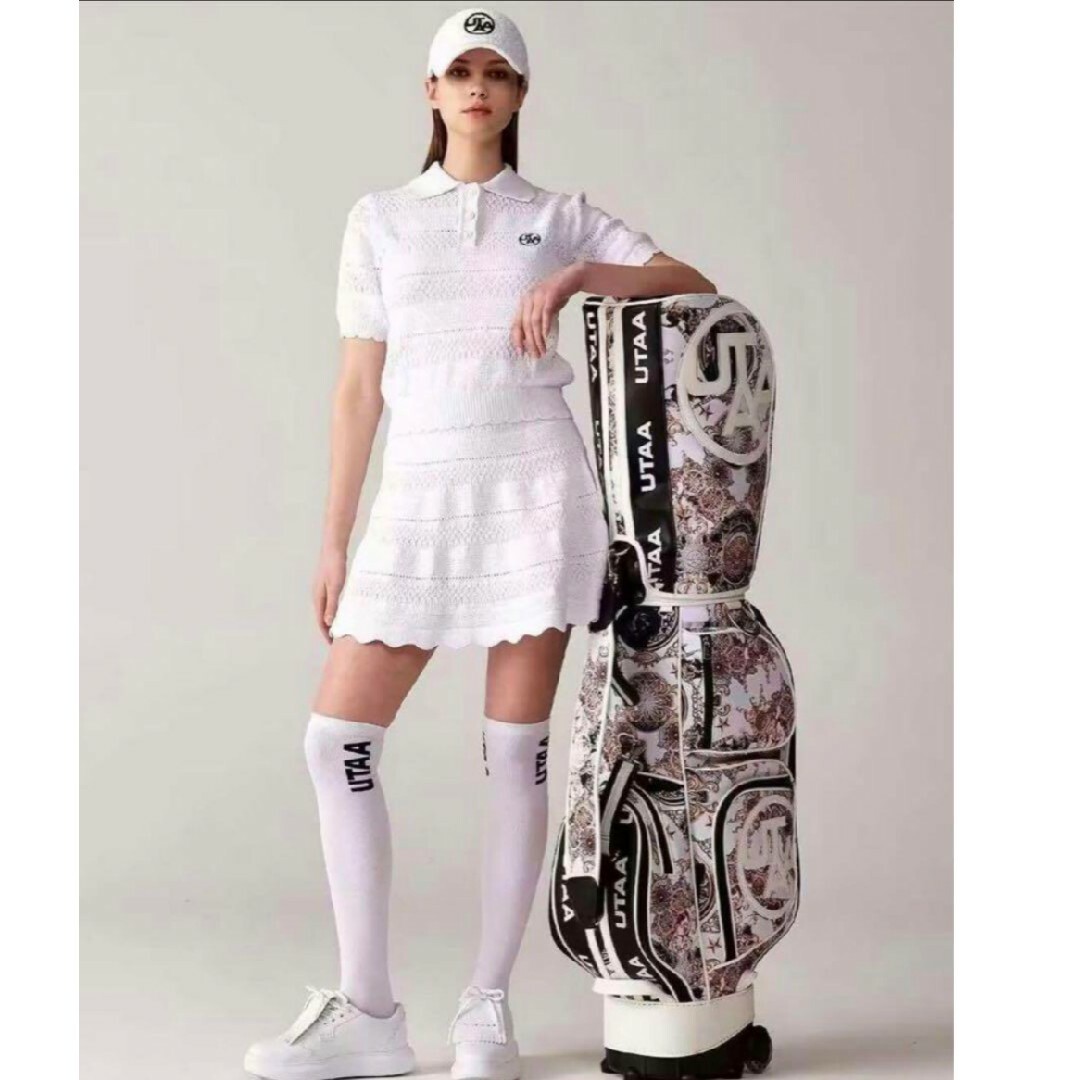 UTAA ゴルフウェア レディース ニットポロシャツ スカート2点セットの