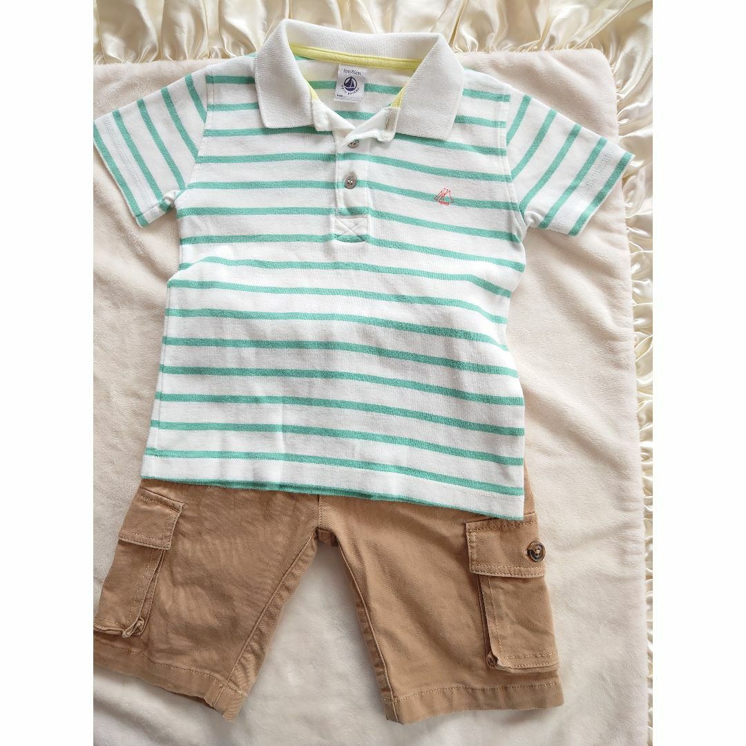 PETIT BATEAU(プチバトー)のプチバトー☆男の子上下セット キッズ/ベビー/マタニティのキッズ服男の子用(90cm~)(Tシャツ/カットソー)の商品写真