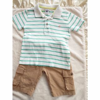 プチバトー(PETIT BATEAU)のプチバトー☆男の子上下セット(Tシャツ/カットソー)