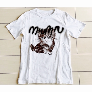 ミュウミュウ(miumiu)のmiumiu 2点セットTシャツ 猫 リブニット　ニットワンピース(シャツ/ブラウス(長袖/七分))