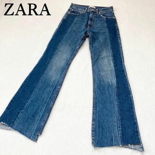 ザラ(ZARA)の美品✨ ザラ フレアジーンズ ブルー S(デニム/ジーンズ)