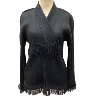 ♪♪ISSEY MIYAKE イッセイミヤケ PLEATS PLEASE 変形シャツ カーディガン PP43-J0743 ブラック