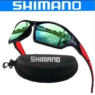 シマノ(SHIMANO)のSHIMANO 偏光サングラス　UV400 ブラック:レッド&ミラーブルー(サングラス/メガネ)