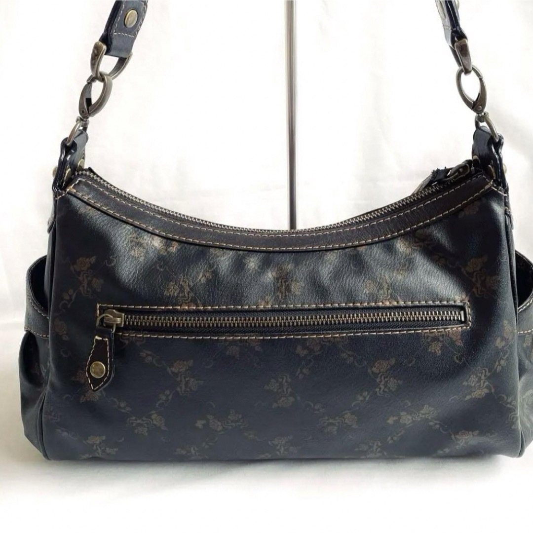 ANNA SUI(アナスイ)のANNA SUI アナスイ ワンショルダーハンドバッグ 総柄 ブラック レディースのバッグ(ショルダーバッグ)の商品写真