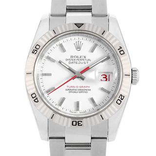 ロレックス(ROLEX)のロレックス ターノグラフ 116264 ホワイト 3列 オイスターブレス D番 メンズ 中古 腕時計(腕時計(アナログ))