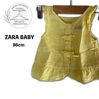 ザラ(ZARA)のZARA BABY トップス キャミソール ノースリーブ 黄色 リボン(Tシャツ/カットソー)
