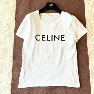 セリーヌ(celine)の現行タグ セリーヌ ブランドロゴ 半袖 Tシャツ 白 ホワイト L(Tシャツ(半袖/袖なし))