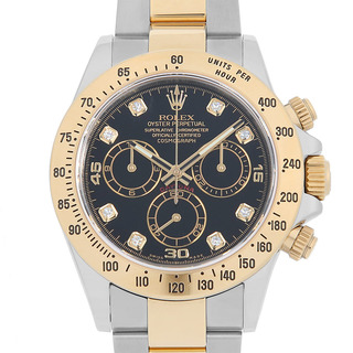 ロレックス(ROLEX)のロレックス コスモグラフ デイトナ 8Pダイヤ 116523G ブラック ランダム番 メンズ 中古 腕時計(腕時計(アナログ))