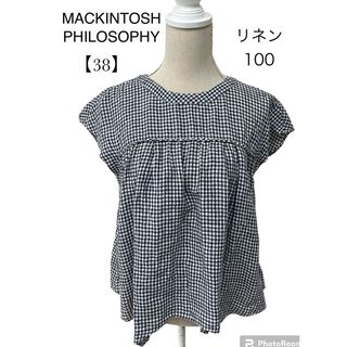 マッキントッシュフィロソフィー(MACKINTOSH PHILOSOPHY)のマッキントッシュフィロソフィー　麻100フレンチスリーブギンガムチェックブラウス(シャツ/ブラウス(半袖/袖なし))