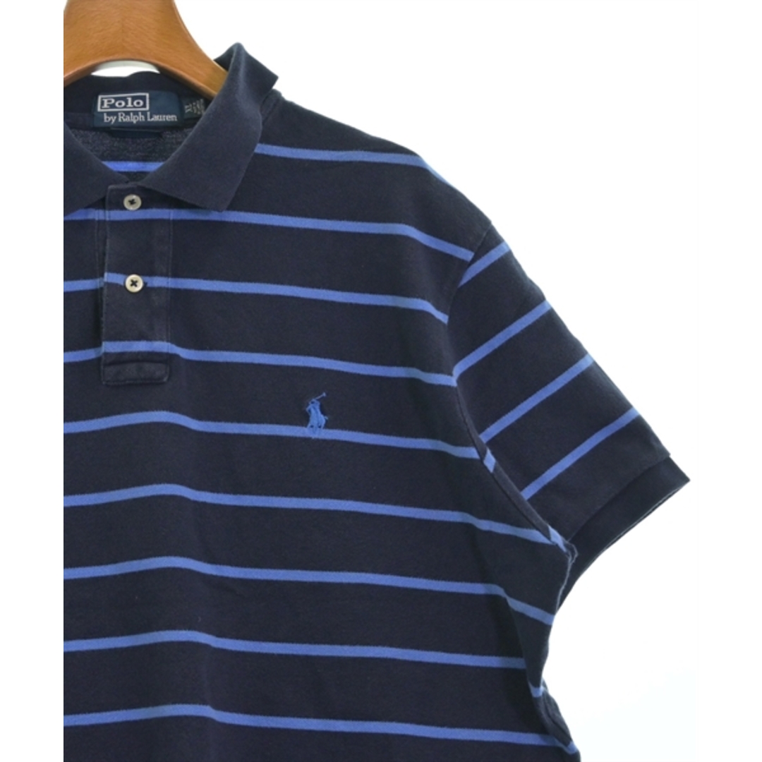 POLO RALPH LAUREN(ポロラルフローレン)のPolo Ralph Lauren ポロシャツ XL 紺x青(ボーダー) 【古着】【中古】 メンズのトップス(ポロシャツ)の商品写真